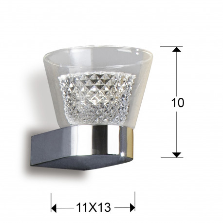 Aplica perete LED Ervin 11 cm abajur dublu sticla interior cristal, baza metal, 673938 - Schuller [2]