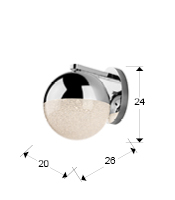 Aplica perete LED glob crom Dalos Ø12/20 cm, design modern, 793168 - Schuller [6]