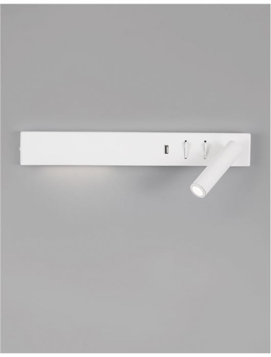 Aplica perete LED liniara neagra/alba Norbi, cu cititor stanga/dreapta ajustabil, din metal, cu port USB, 9533521 - Novaluce [17]