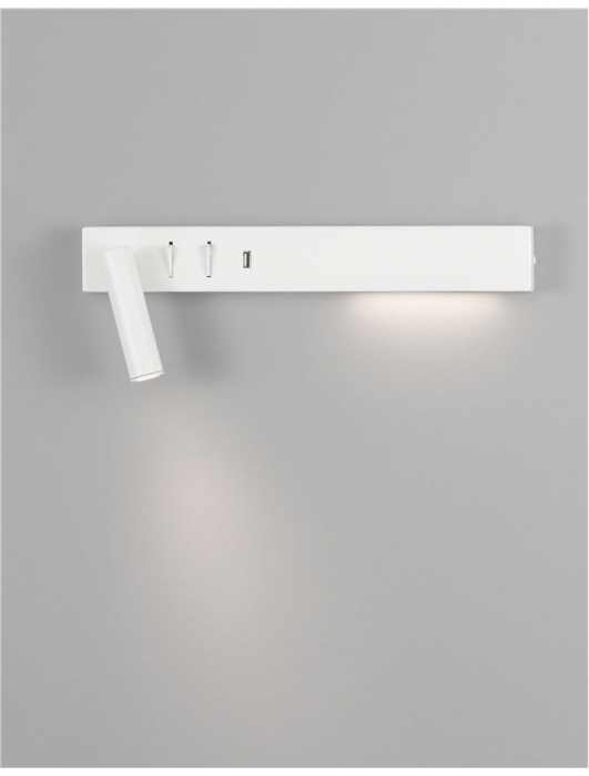 Aplica perete LED liniara neagra/alba Norbi, cu cititor stanga/dreapta ajustabil, din metal, cu port USB, 9533521 - Novaluce [25]