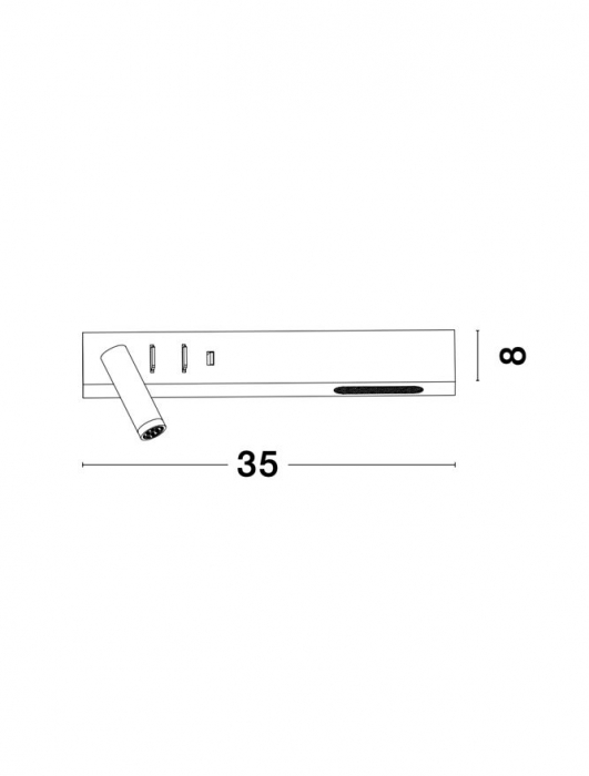 Aplica perete LED liniara neagra/alba Norbi, cu cititor stanga/dreapta ajustabil, din metal, cu port USB, 9533521 - Novaluce [14]