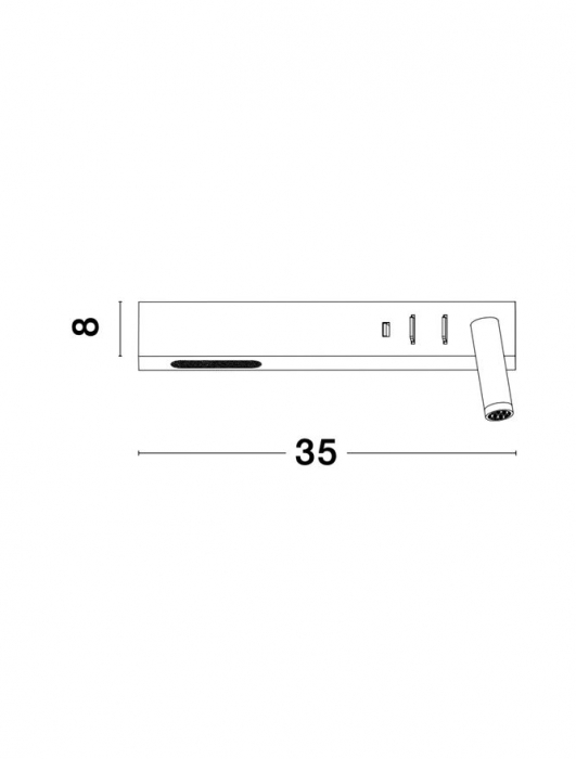 Aplica perete LED liniara neagra/alba Norbi, cu cititor stanga/dreapta ajustabil, din metal, cu port USB, 9533521 - Novaluce [7]