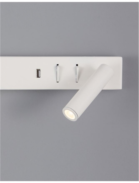 Aplica perete LED liniara neagra/alba Norbi, cu cititor stanga/dreapta ajustabil, din metal, cu port USB, 9533521 - Novaluce [19]