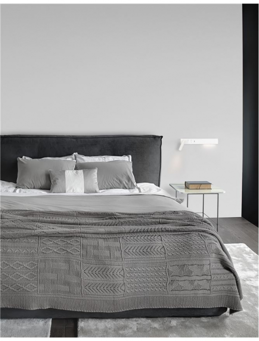Aplica perete LED liniara neagra/alba Norbi, cu cititor stanga/dreapta ajustabil, din metal, cu port USB, 9533521 - Novaluce [22]