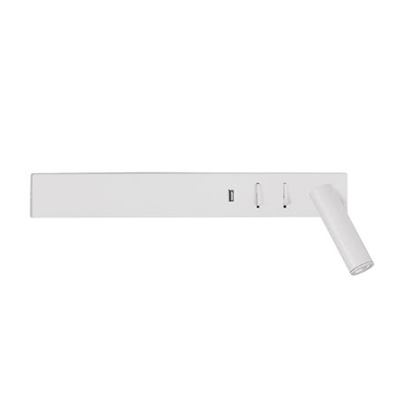 Aplica perete LED liniara neagra/alba Norbi, cu cititor stanga/dreapta ajustabil, din metal, cu port USB, 9533521 - Novaluce [16]