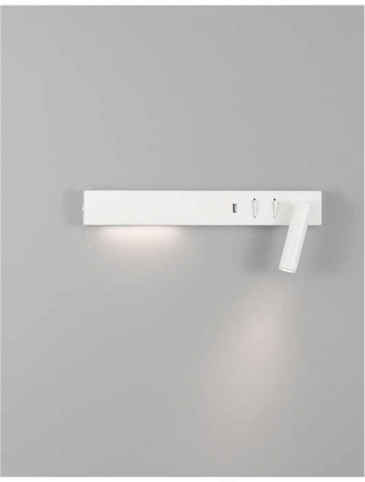Aplica perete LED liniara neagra/alba Norbi, cu cititor stanga/dreapta ajustabil, din metal, cu port USB, 9533521 - Novaluce [15]