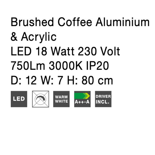 Aplica perete LED moderna cafenie Darga, aspect aratator ceas ajustabil, 80/100 cm, 9190618 - Novaluce [8]