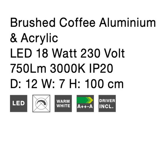 Aplica perete LED moderna cafenie Darga, aspect aratator ceas ajustabil, 80/100 cm, 9190618 - Novaluce [17]