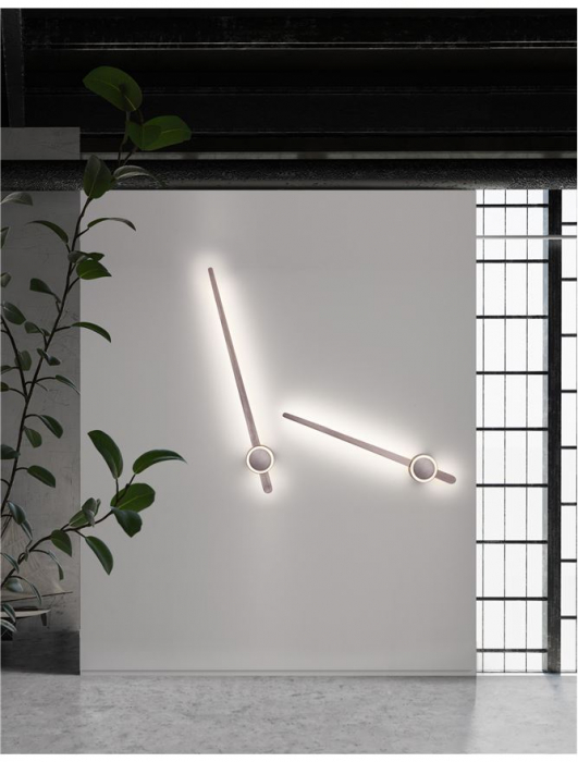 Aplica perete LED moderna cafenie Darga, aspect aratator ceas ajustabil, 80/100 cm, 9190618 - Novaluce [9]
