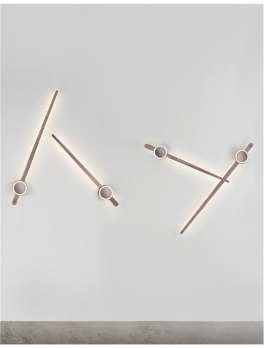 Aplica perete LED moderna cafenie Darga, aspect aratator ceas ajustabil, 80/100 cm, 9190618 - Novaluce [2]