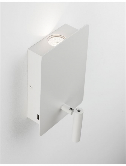Aplica perete LED neagra/alba Lazar, cu cititor ajustabil, din metal, cu port USB, 9018501 - Novaluce [3]