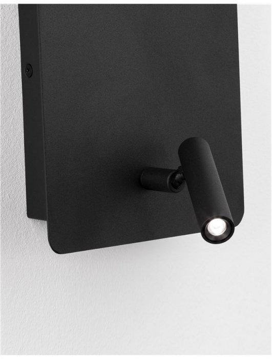 Aplica perete LED neagra/alba Lazar, cu cititor ajustabil, din metal, cu port USB, 9018501 - Novaluce [13]