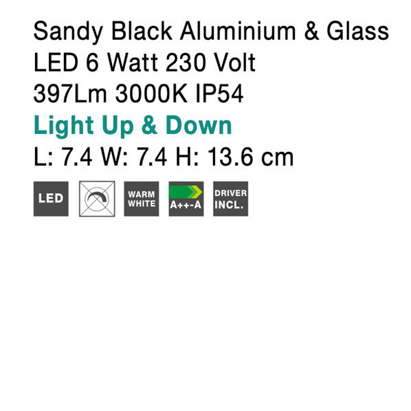 Aplica perete LED nearga/alba Lorai, din metal, bidirectionala, IP54, 9202262 - Novaluce [7]