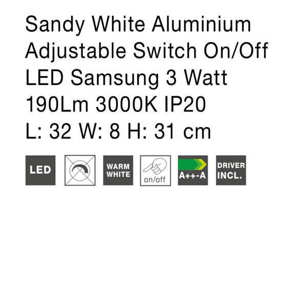 Aplica perete LED premium crom/alba Stasia, din metal, ajustabila, 8128201 - Novaluce [6]