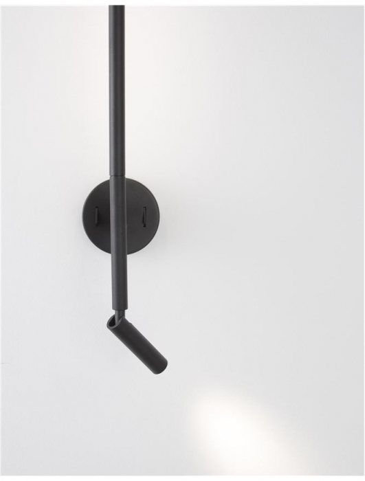 Aplica perete LED premium neagra/alba Stick rotativa, din metal, 55 cm, cu cititor, 9182812 - Novaluce [7]