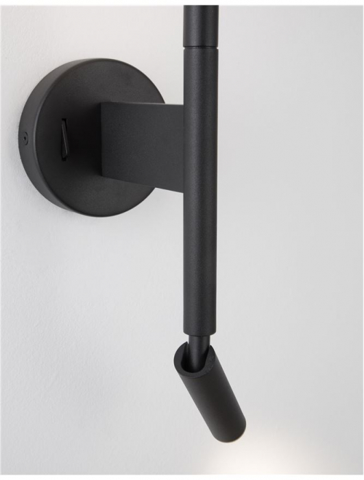Aplica perete LED premium neagra/alba Stick rotativa, din metal, 55 cm, cu cititor, 9182812 - Novaluce [8]