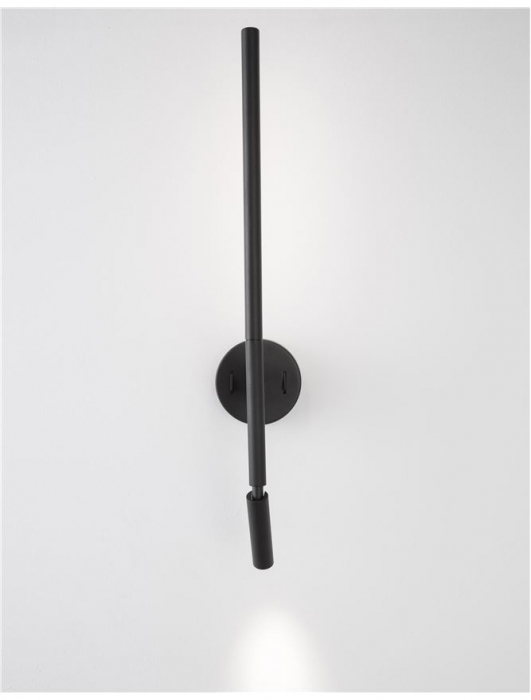 Aplica perete LED premium neagra/alba Stick rotativa, din metal, 55 cm, cu cititor, 9182812 - Novaluce [6]