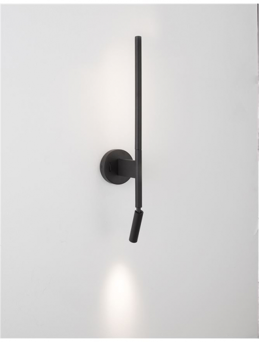 Aplica perete LED premium neagra/alba Stick rotativa, din metal, 55 cm, cu cititor, 9182812 - Novaluce [2]