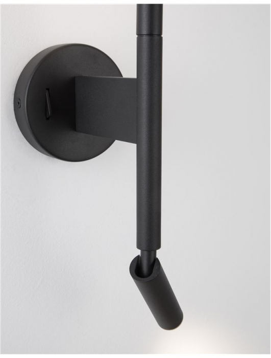Aplica perete LED premium neagra/alba Stick rotativa, din metal, 55 cm, cu cititor, 9182811 - Novaluce [14]