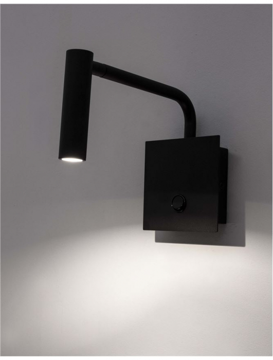 Aplica perete LED premium neagra Rinos, din metal, 10x23 cm, ajustabila, 7140181 - Novaluce [2]