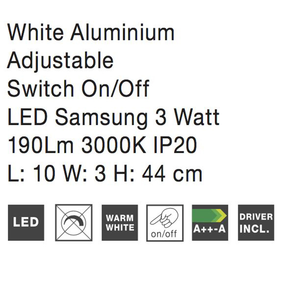 Aplica perete LED premium negru/alba Beka, din metal, ajustabila, 8140322 - Novaluce [8]