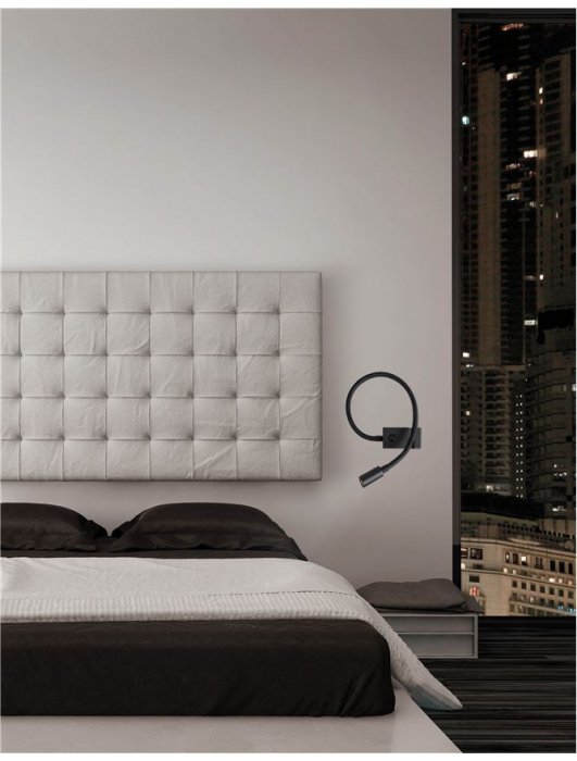 Aplica perete LED premium negru/alba Vlasi, din metal, ajustabila, 8126582 - Novaluce [2]