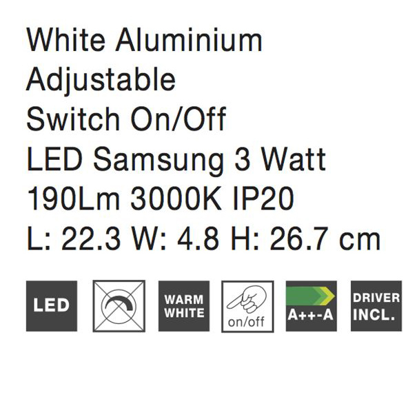 Aplica perete LED premium negru/alba Vlasi, din metal, ajustabila, 8126582 - Novaluce [8]