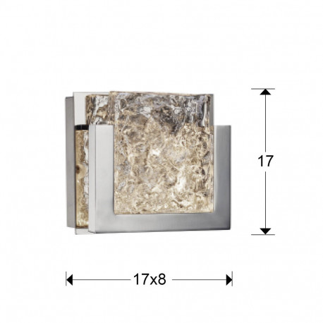 Aplica perete LED premium Tiana 17 cm sticla lucrata manual, baza metal, 580833 - Schuller [2]