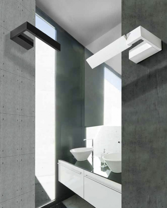 Aplica perete LED rotativ Camilo 23x12 cm alba/neagra, metal, rezistenta la apa, design modern, AZ 2961 - Azzardo [3]