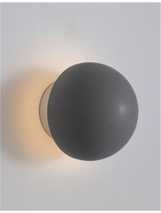 Aplica perete LED rotunda gri/alba beton Chiro Ø 11 cm, 9831050 - Novaluce [7]