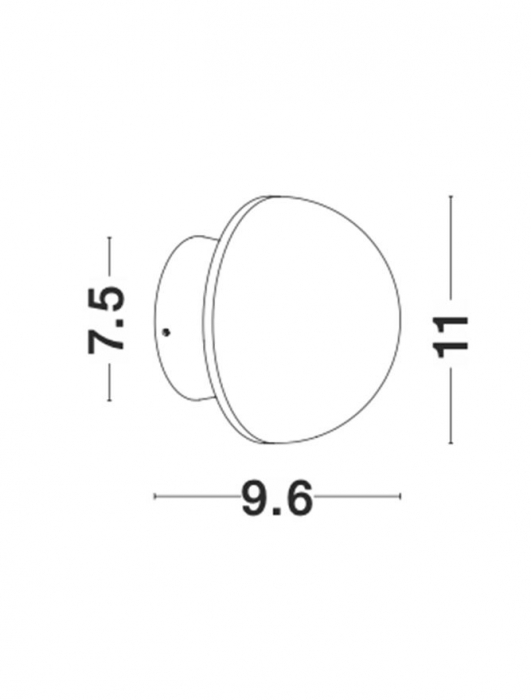 Aplica perete LED rotunda gri/alba beton Chiro Ø 11 cm, 9831050 - Novaluce [3]
