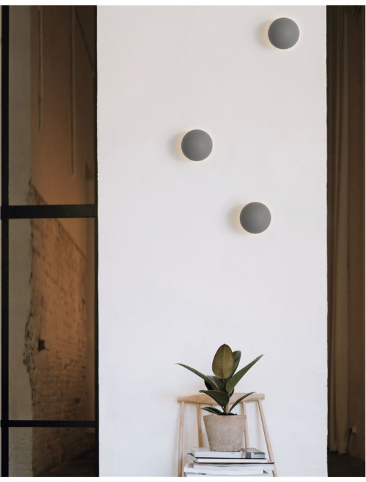 Aplica perete LED rotunda gri/alba beton Chiro Ø 11 cm, 9831050 - Novaluce [5]