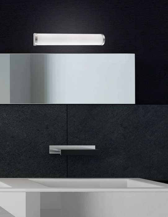 Aplica perete liniara baie alba Cali, 33/50 cm, din sticla, baza metal, IP44, 602202 - Novaluce [7]