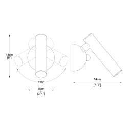 Aplica perete LED negru mat LOYA stil minimalist, rotativa, 003064-020076 - Zumaline [2]