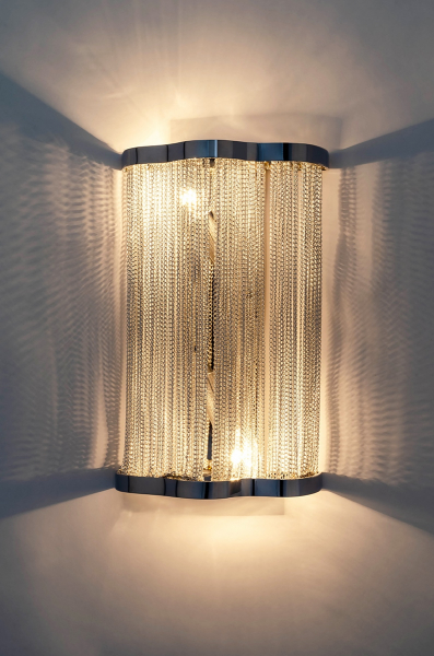 Aplica perete lux Anez 38x21,5 cm, design modern exclusivist, lanturi aluminiu/otel, 1080W - King [3]