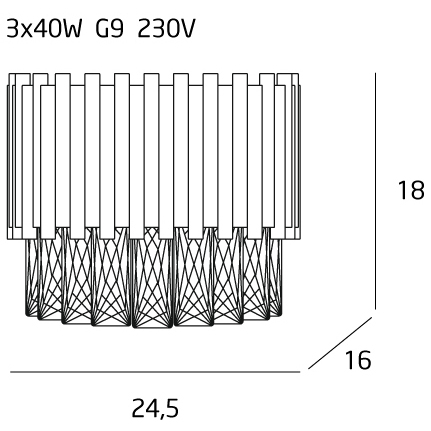 Aplica perete lux aurie Embla 24,5x16x18 cm metal/sticla, W0250 - Maxlight [3]