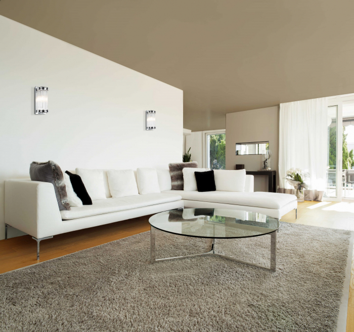 Aplica perete lux crom/aurie Aleta 13x13x30 cm metal/sticla, W0271 - Maxlight [3]
