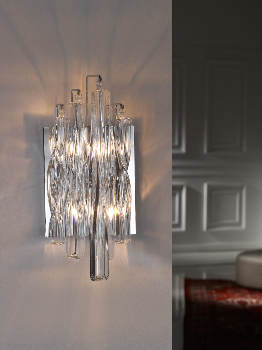 Aplica perete lux Samia 32 cm, spirale cristal transparent, baza metal, 711324 - Schuller [3]