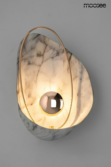 Aplica perete Marble design modern, imitatie marmura/metal auriu, iluminare LED, MSE1501100145 - King [2]