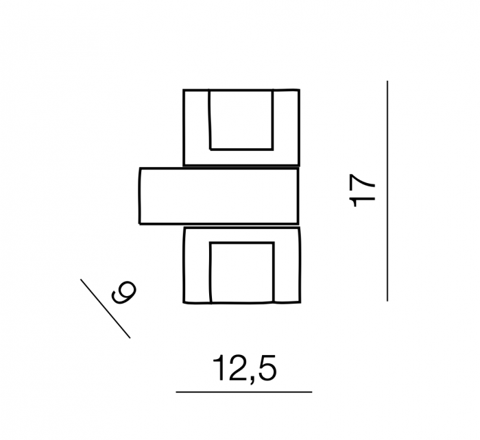 Aplica perete moderna Cube, abajur sticla in forma de cub, AZ 0035 - Azzardo [4]