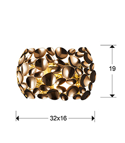 Aplica perete moderna Daria 32x19 cm, metal auriu rose/crom/alb, 266724 - Schuller [5]