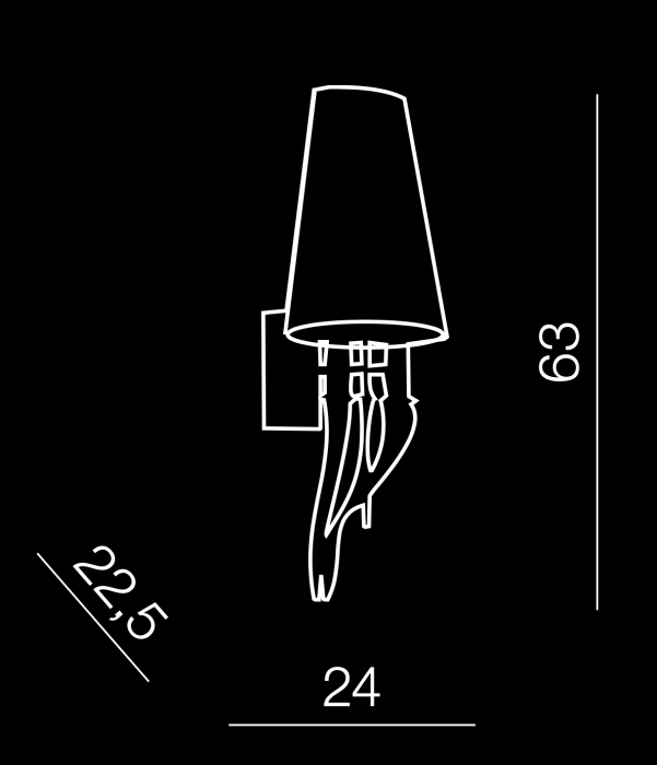 Aplica perete neagra/alba Ester 63x24 cm, elemente metal crom, AZ 0087 - Azzardo [3]
