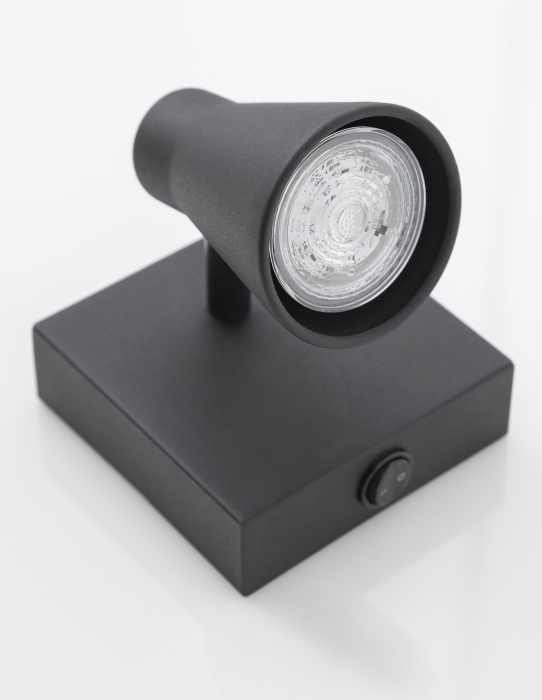 Aplica perete neagra/alba Zena, din metal, cu spot ajustabil, 9155712 - Novaluce [2]