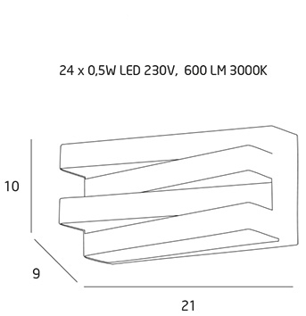 Aplica perete neagra iluminare LED Konji 21x10x9 cm metal/acril, W0178 - Maxlight [3]