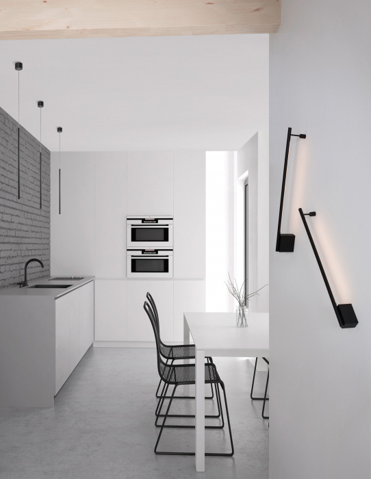 Aplica perete neagra Ottone 7 - 60/90/120 cm stil minimalist, iluminare LED, 9081600 - Novaluce [8]