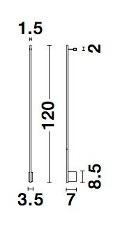 Aplica perete neagra Ottone 7 - 60/90/120 cm stil minimalist, iluminare LED, 9081600 - Novaluce [13]