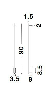 Aplica perete neagra Ottone 9 - 60/90/120 cm stil minimalist, iluminare LED, 9081130 - Novaluce [13]