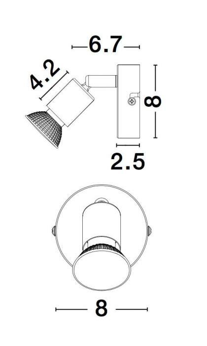 Aplica perete nichel/cupru/negru/auriu/alb/maro cu spot LED Marila, din metal, 662001 - Novaluce [3]