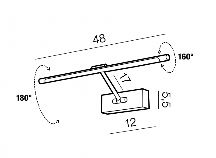Aplica perete orizontala LED rotativ si inaltime ajustabila Zaki diverse dimensiuni si culori, design modern, AZ 2648 - Azzardo [5]