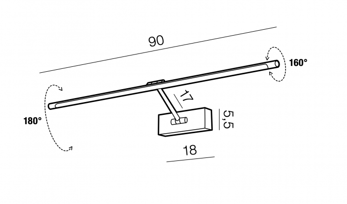 Aplica perete orizontala LED rotativ si inaltime ajustabila Zaki diverse dimensiuni si culori, design modern, AZ 2648 - Azzardo [20]